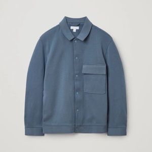 COS Jersey Twill Shirt Jacket In Blue Size Medium